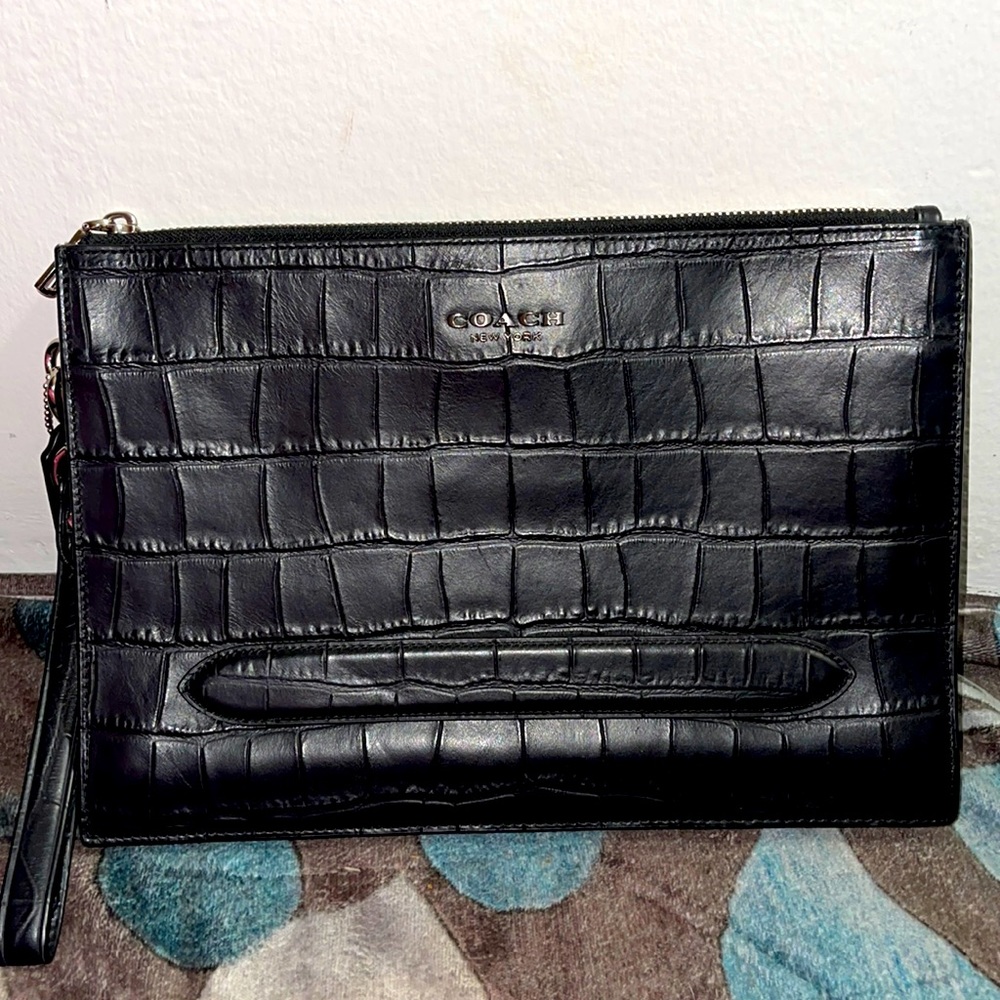 COACH crocodile leather Zoe bag